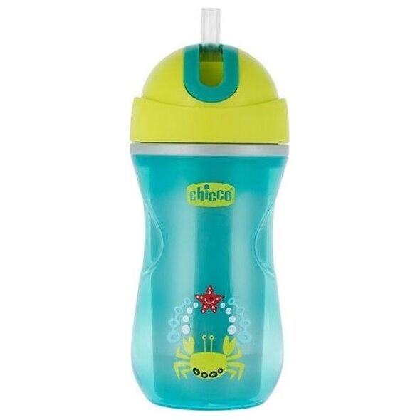 Chicco 699130-KUBEK TERMICZNY ZE SŁOMKĄ DO NAUK I PICIA 14M+MIX KOLORÓW