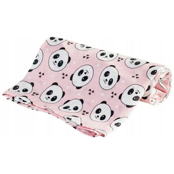 BOC0306-PIELUSZKA BAMBUSOWA 30X30 PANDA RÓŻ