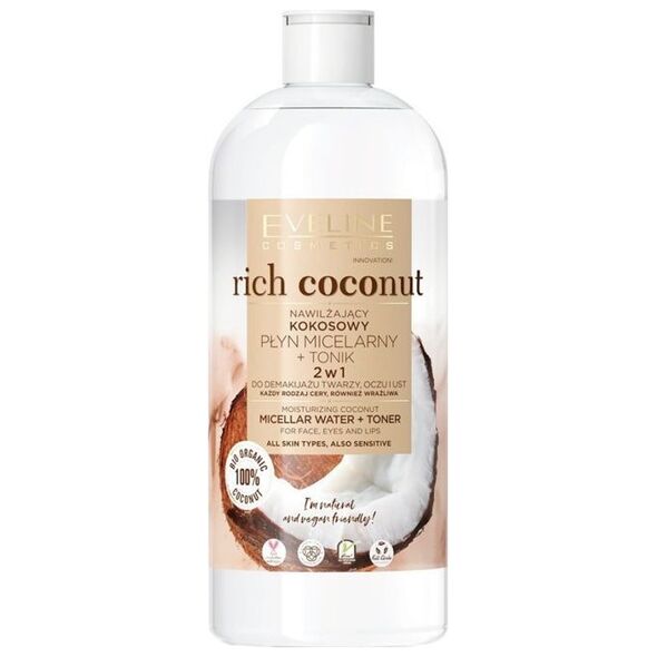 Eveline Rich Coconut kokosowy płyn micelarny + tonik 2w1 500ml