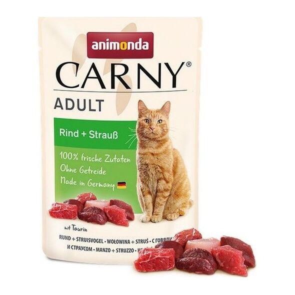 Animonda ANIMONDA KOT sasz.85g CARNY WOŁOWINA STRUŚ