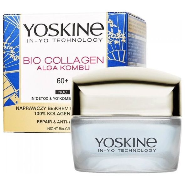 Yoskine Yoskine Bio Collagen Alga Kombu 60+ naprawczy bio-krem na zmarszczki na noc 50ml