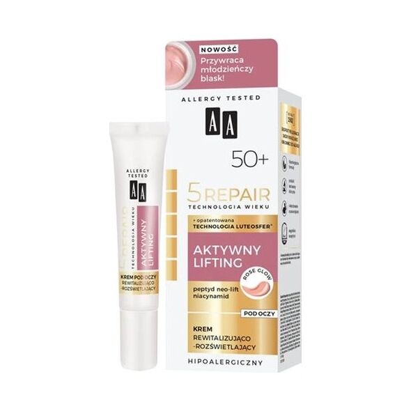 AA Technologia Wieku 5Repair 50+ Aktywny Lifting krem pod oczy rewitalizujaco-rozświetlający 15ml