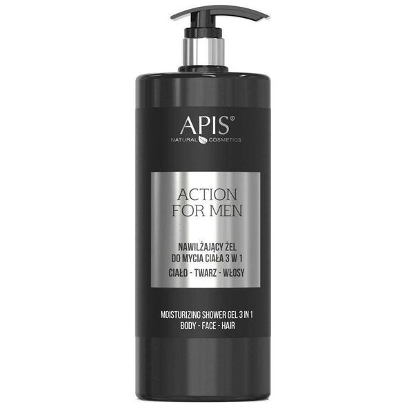 Apis APIS_Action For Men 3in1 nawilżający żel do mycia ciała twarzy i włosów 1000ml