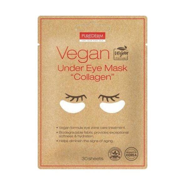Purederm Vegan Under Eye Mask wegańskie płatki pod oczy z kolagenem 30szt
