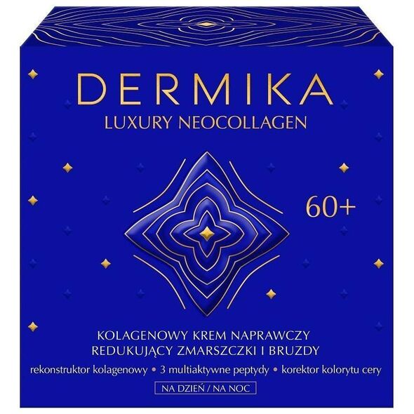 Dermika Luxury Neocollagen 60+ kolagenowy krem naprawczy do redukcji zmarszczek i bruzd na dzień/ na noc 50ml