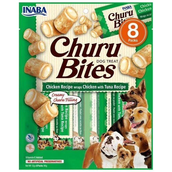 Inaba Foods Churu Bites Chicken Tuna, przysmaki dla psa z kurczakiem i tuńczykiem