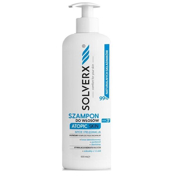 Solverx SOLVERX Atopic Skin Szampon do włosów - pielęgnujący i przeciwzapalny 500ml