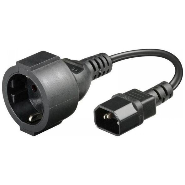 Kabel zasilający Manhattan Manhattan Adapter Zasilania IEC320 C14 na Schuko F Gniazdo 23cm