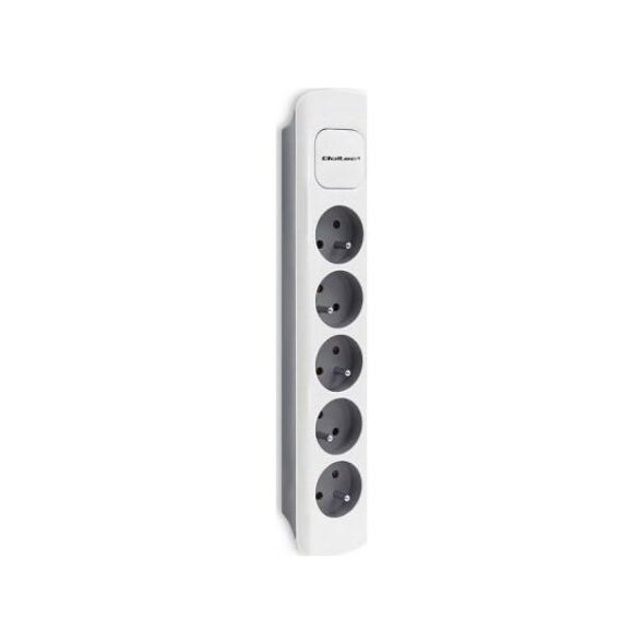 Listwa zasilająca Qoltec 5 gniazd 1.8 m biało-szara (50296)