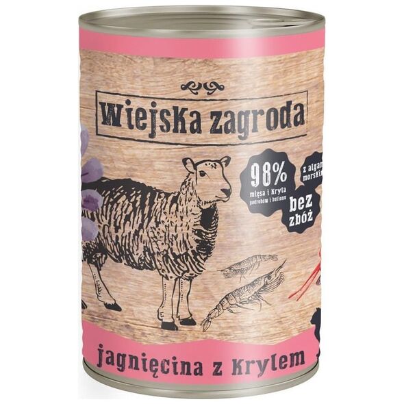 Wiejska Zagroda Wiejska Zagroda Karma mokra dla kota Jagnięcina z Krylem 400g