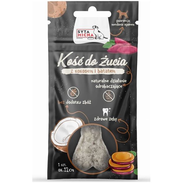 Syta Micha SYTA MICHA Kość do żucia dla psa z kokosem i batatem 12cm