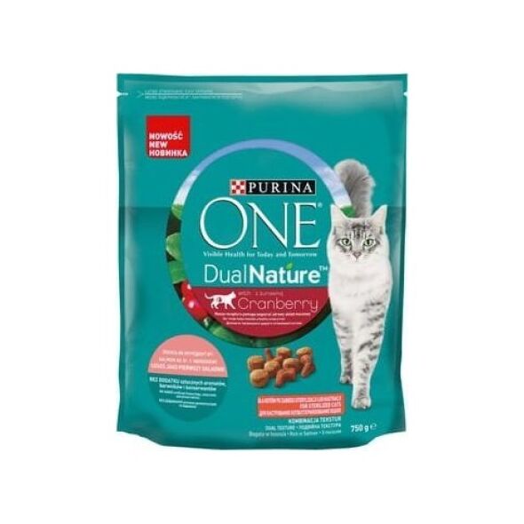Purina Purina One Dual Nature z żurawiną dla kotów po zabiegu sterylizacji lub kastracji 750g