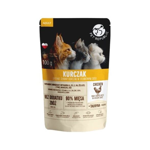 Pet Republic PET REPUBLIC KOT sasz.100g KURCZAK ADULT sos /24