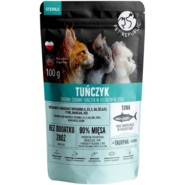 Pet Republic PET REPUBLIC KOT sasz.100g TUŃCZYK STERILE sos /24