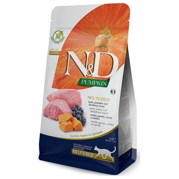 Farmina FARMINA N&D Pumpkin Feline Lamb & Blueberry Neutered Adult 300g