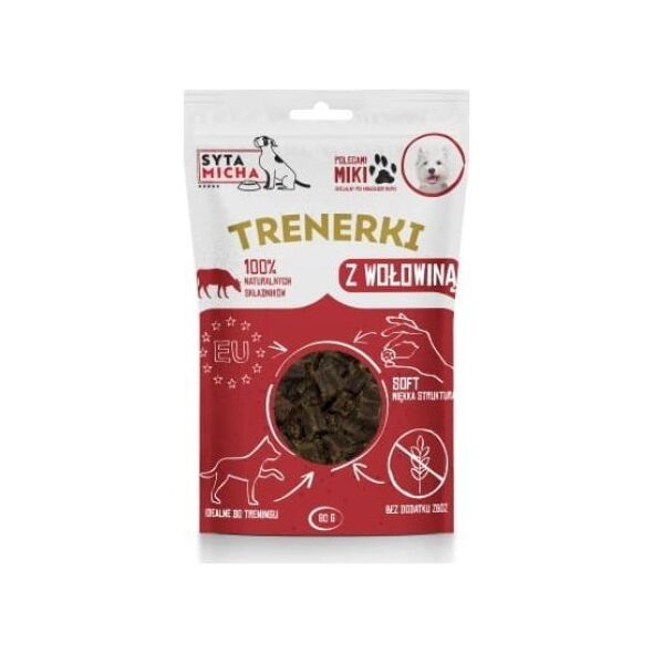 Syta Micha SYTA MICHA Trenerki z Wołowiną dla psa 80g