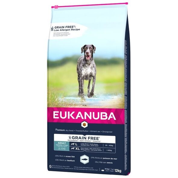 EUKANUBA EUKANUBA PIES DOROSŁY D.RASA BEZ ZBÓŻ RYBA OC. 12kg