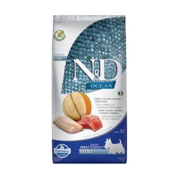 Farmina FARMINA N&D OCEAN DOG SALMON,COD&CANTALOUPE MELON ADULT MINI 7kg
