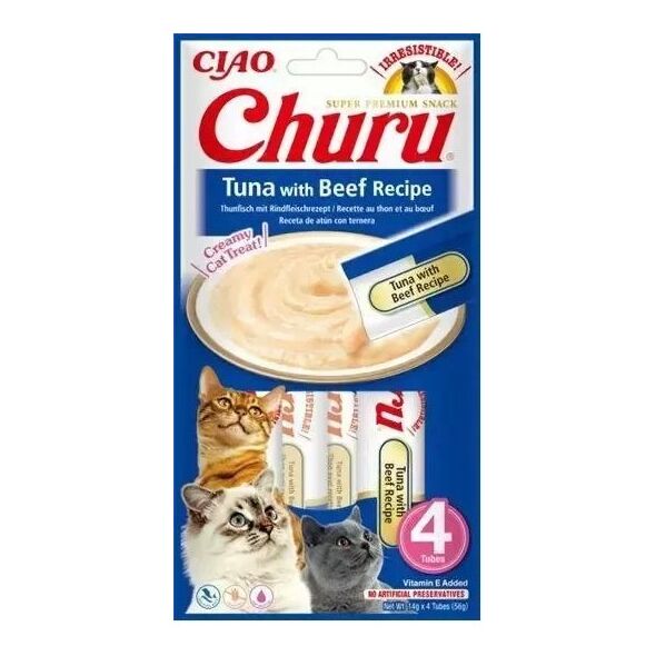 Inaba Foods Przysmak Inaba CHURU Tuńczyk z wołowiną dla kota 4x14g