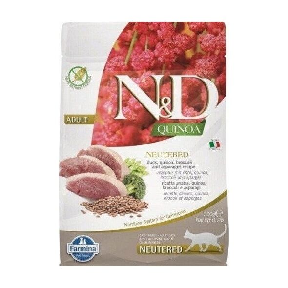 Farmina FARMINA N&D CAT QUINOA DUCK,BROCOLLI&ASPARAGUS NEUTERED ADULT 300g