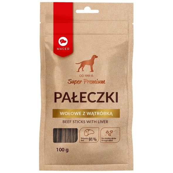 Maced Przysmak pałeczki wołowe z wątróbką 100g