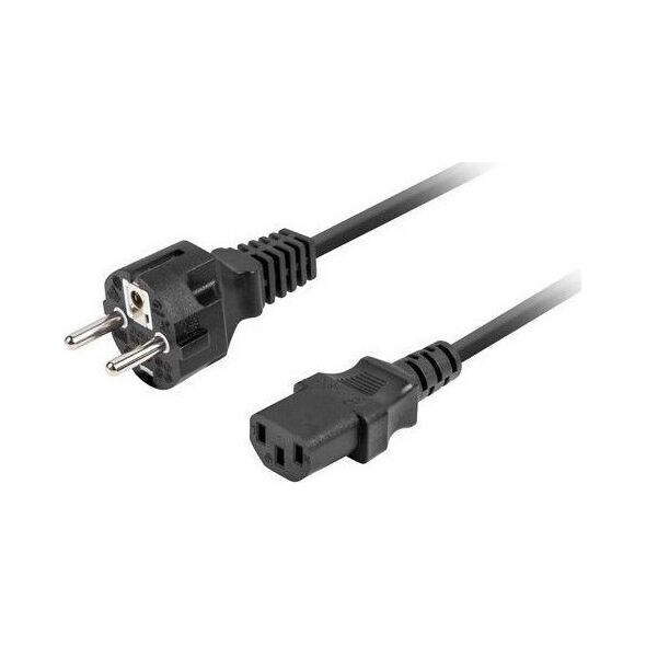 Kabel zasilający Lanberg Kabel zasilający Lanberg CEE 7/7 -> IEC 320 C13 1,8m VDE czarny prosty