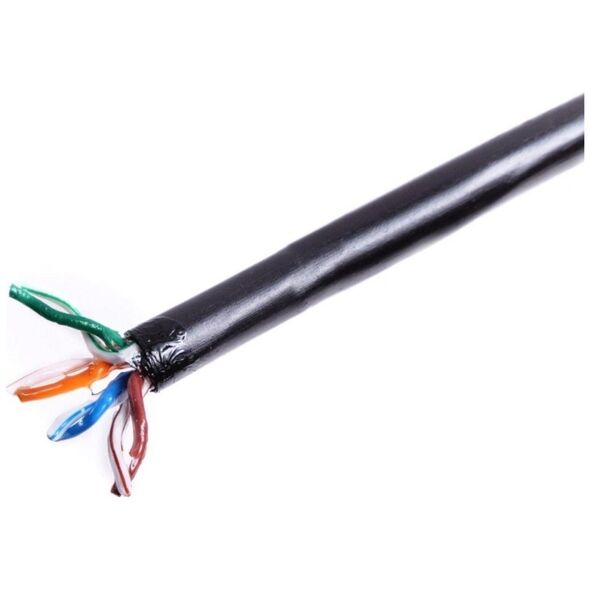 Digitus Kabel teleinformatyczny instalacyjny zewnętrzny żelowany DIGITUS kat.5e, U/UTP, Fca, drut, AWG24/1, PE, 100m, czarny