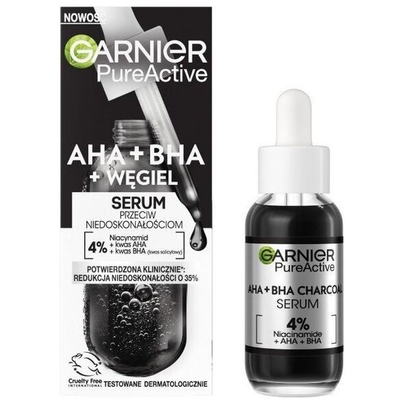 Garnier GARNIER_Pure Active serum przeciw niedoskonałościom AHA + BHA + Węgiel 30ml