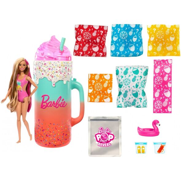 Lalka Barbie Mattel Pop Reveal Zestaw prezentowy Tropikalne smoothie HRK57