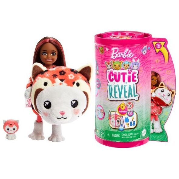 Lalka Barbie Mattel Cutie Reveal Chelsea Kotek-Panda Czerwona (HRK28)