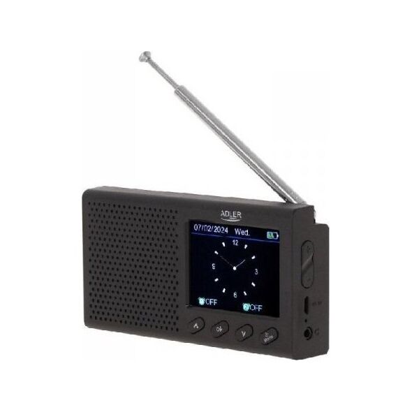 Radio Adler Adler | FM Travel Radio | AD 1198 | Alarm function | Black
