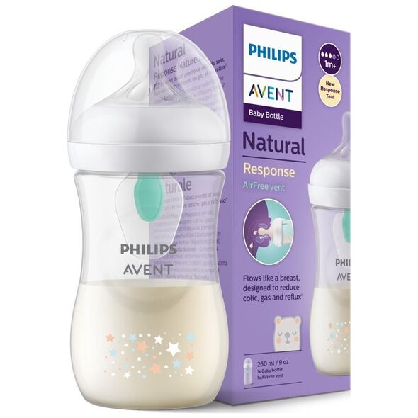 Avent AVENT SCY673/82-RESPONSYWNA BUTELKA NATURAL 260ML MIŚ AIR FREE