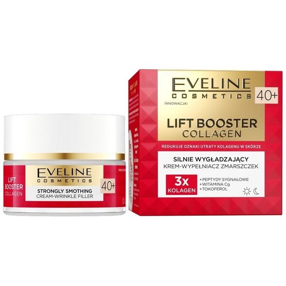 Eveline Cosmetics Lift Booster Collagen Silnie Wygładzający Krem-Wypełniacz Zmarszczek 40+ 50Ml