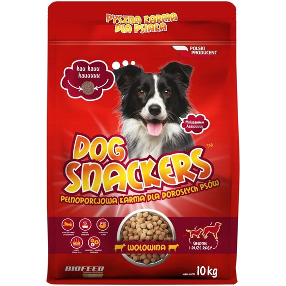 Biofeed BIOFEED DOG SNACKERS ADULT WOŁOWINA 10 KG