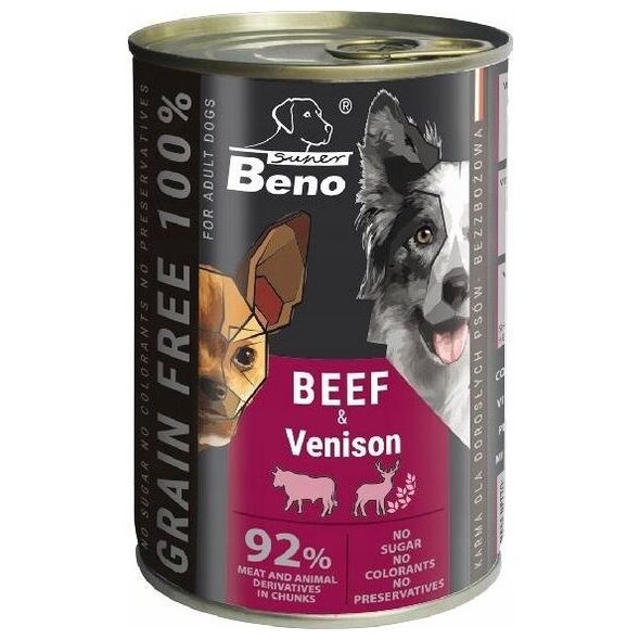 CERTECH Super Beno bez zbóż kąski wołowiną w sosie  415g