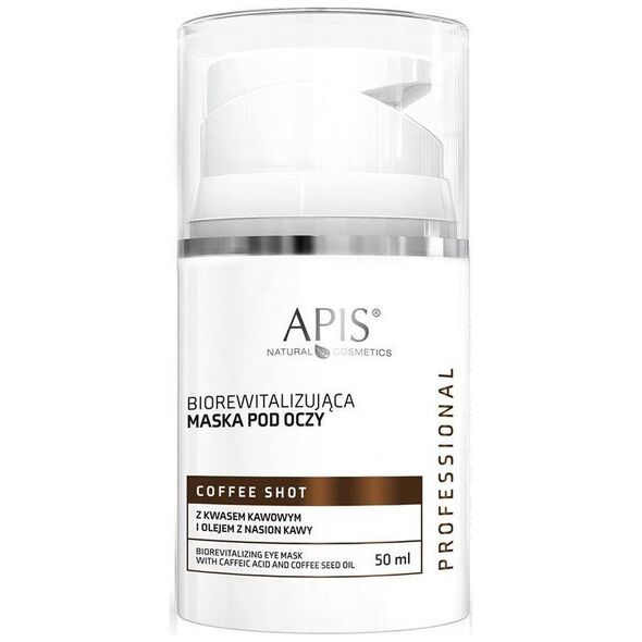 Apis Coffee Shot biorewitalizująca maska pod oczy z kwasem kawowym i olejem z nasion kawy 50ml