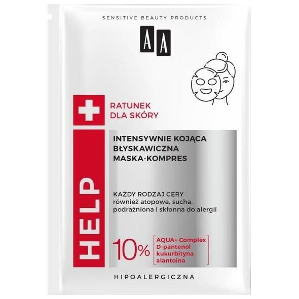 AA AA Help Cera Atopowa intensywnie kojąca błyskawiczna maska-kompres na tkaninie 18ml