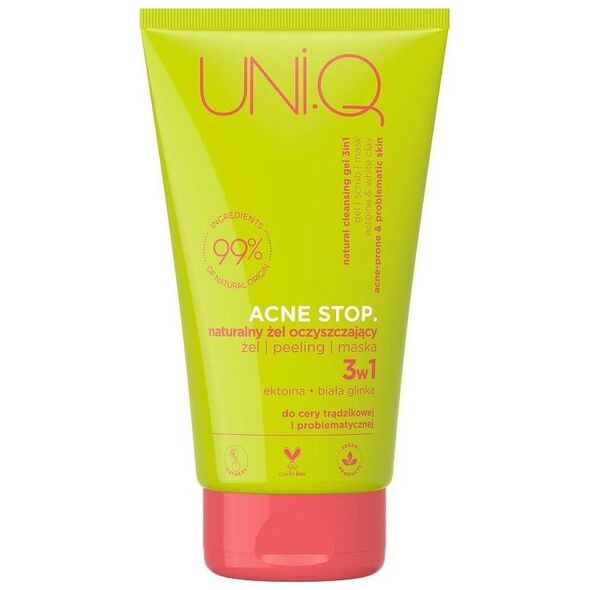 UNI.Q Acne Stop Naturalny żel oczyszczający 3w1 150ml