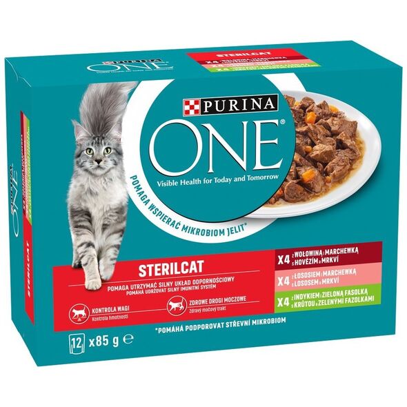 PURINA NESTLE PURINA One Sterilcat mix smaków - mokra karma dla kota - 12x85g