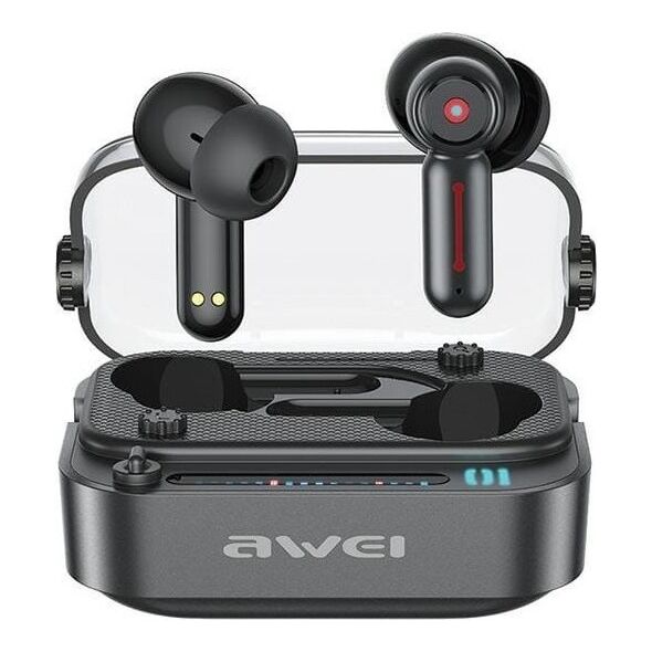 Słuchawki Awei AWEI słuchawki Bluetooth 5.3 T58 ANC + stacja dokująca czarny/black