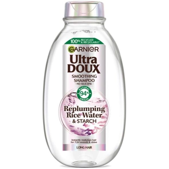 Garnier GARNIER Ultra Doux Szampon do włosów długich Replumping Rise Water & Starch (woda ryżowa i skrobia) 400ml
