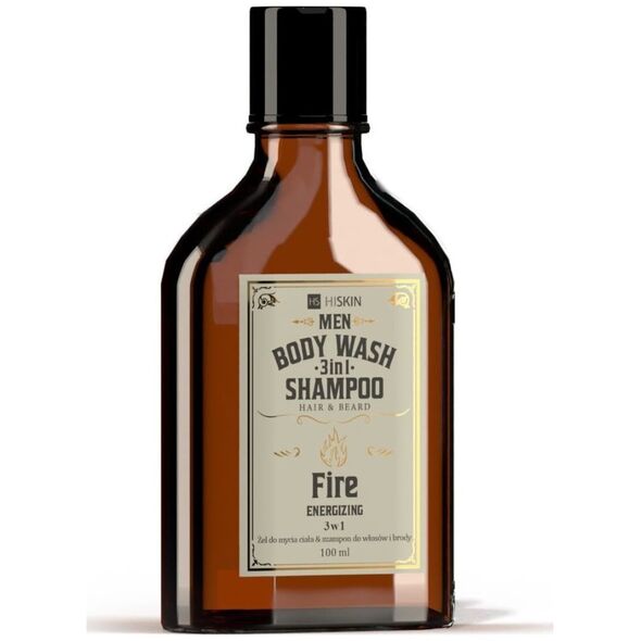 HiSkin HISKIN Men Whisky Żel do mycia ciała i szampon do włosów i brody 3w1 - Fire 100 ml (mini)