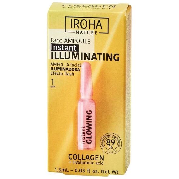Iroha Instant Flash Illuminating Face Ampoule rozświetlająca ampułka do twarzy z kolagenem i kwasem hialuronowym 1.5ml