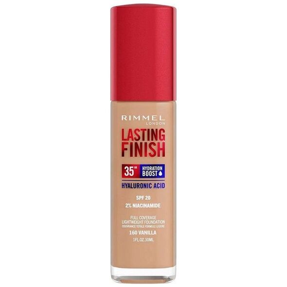 Rimmel  Lasting Finish 35H silnie nawilżający i długotrwale kryjący podkład do twarzy z filtrem SPF20 160 Vanilia 30ml