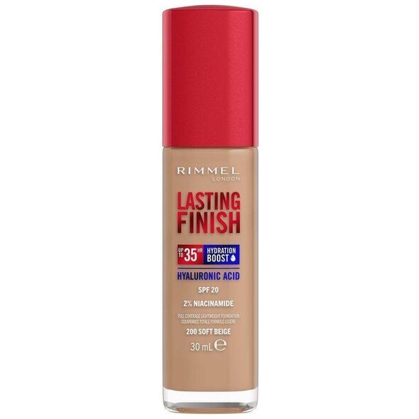 Rimmel  Rimmel Lasting Finish 35H silnie nawilżający i długotrwale kryjący podkład do twarzy z filtrem SPF20 200 Soft Beige 30ml