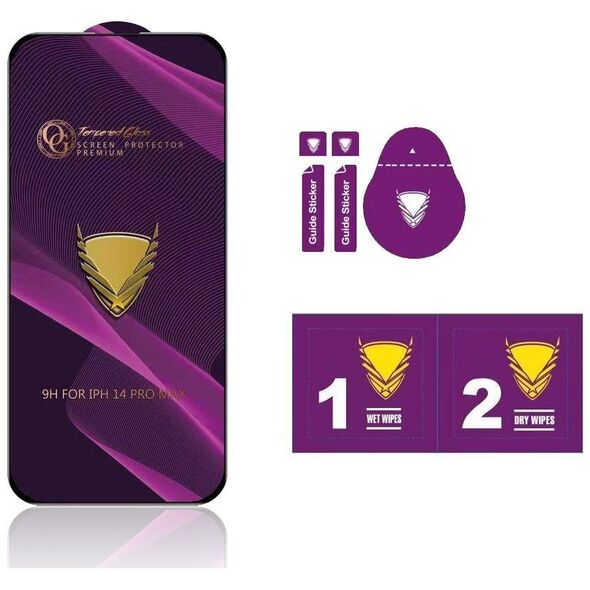 TelForceOne Szkło Hartowane Og Premium Do Samsung Galaxy S22 Plus / S23 Plus 5G Czarna Ramka