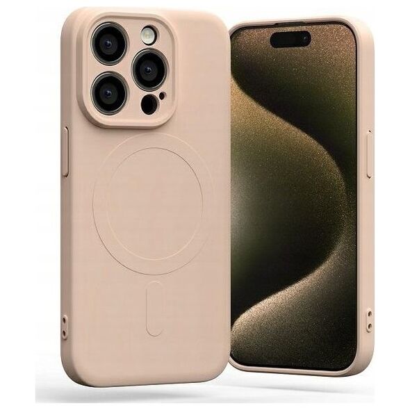 Mercury Mercury MagSafe Semi-Silicone iPhone 15 Pro 6,1" różowo-piaskowy /pink sand