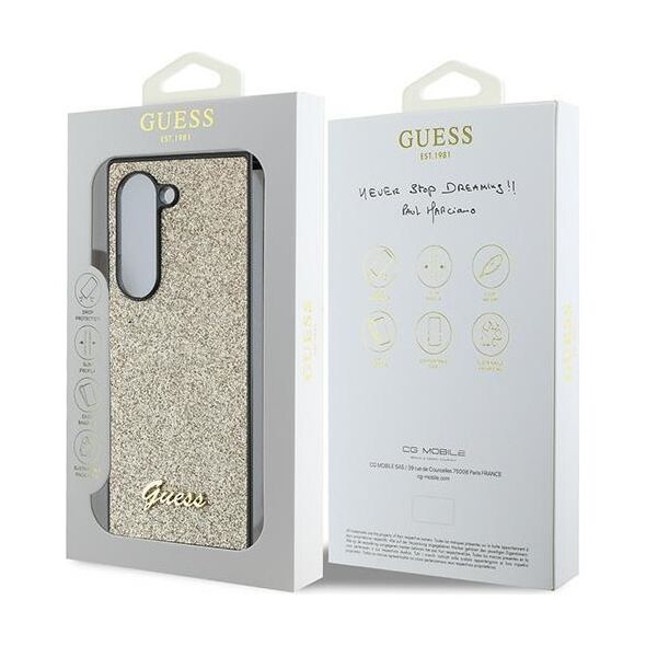 Guess case for Samsung Galaxy Z Fold6 GUE003746 gold 4G Glitter Script 3666339322700