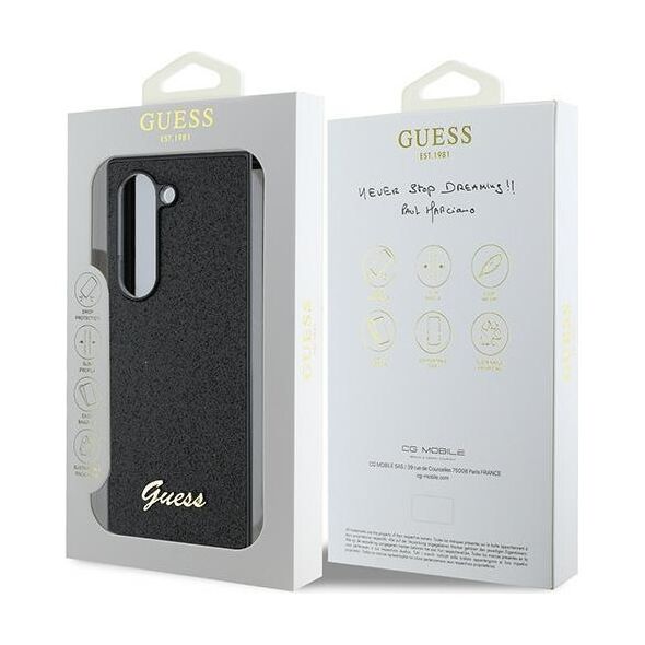 Guess case for Samsung Galaxy Z Fold6 GUE003744 black 4G Glitter Script 3666339322632