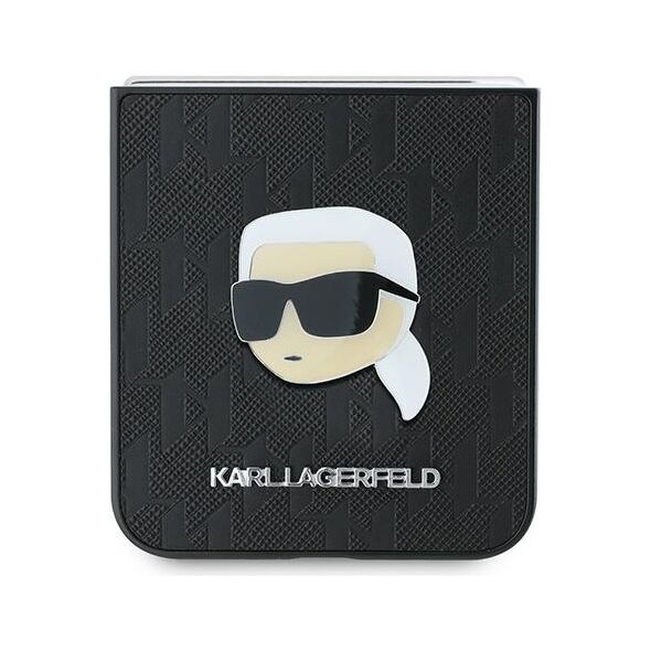 Karl Lagerfeld case for Samsung Galaxy Z Flip6 KF002199 black Saffiano Monogram 3666339322441
